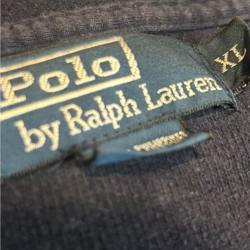 Vintage Ralph Lauren Quarter Zip Sweater 🐎 Preppy Classic Navy - Picture 4 of 4